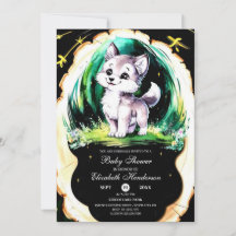 Simple Little Wolf Baby Dusche