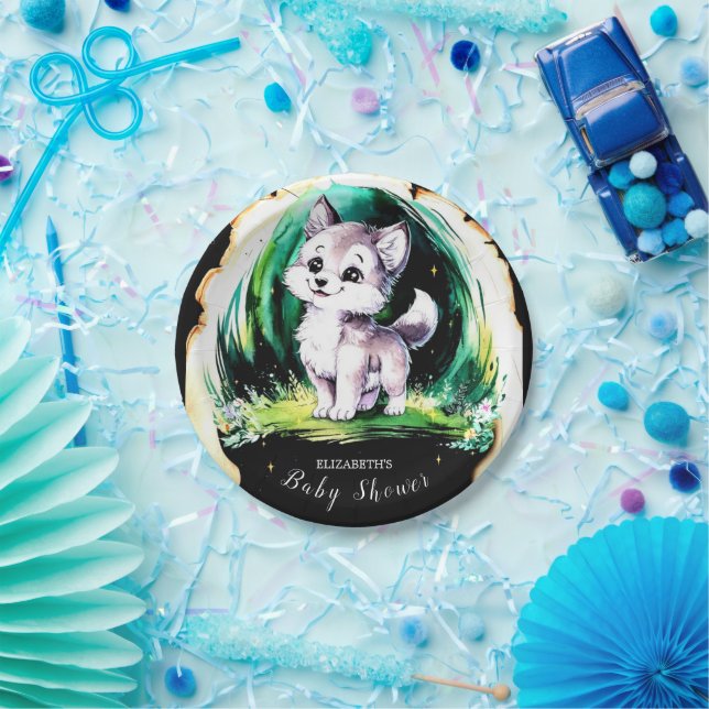 Simple Little Wolf Baby Dusche Pappteller (Party)