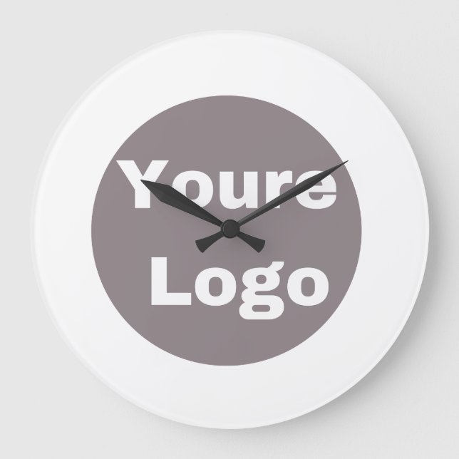 Simple Logo and Text Business  personallze Große Wanduhr (Vorderseite)