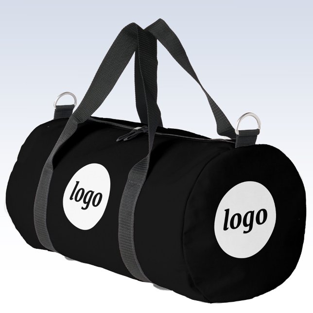 Simple Logo Branding Promotional Business Black Duffle Bag (Simple logo business branding promotional duffle bag)