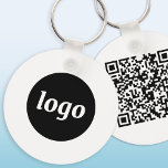 Simple Logo QR Code Business Schlüsselanhänger<br><div class="desc">Add your own logo and QR code to this striking minimalist professional design.   Great for employee branding,  or as a promotional product for your employees,  clients and customers.</div>