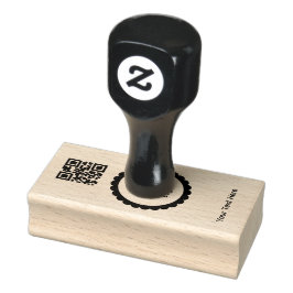 Simple Logo 'QR Code' Text Business Promotional Gummistempel