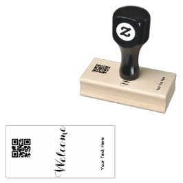 Simple Logo 'QR Code' Text Business Promotional Gummistempel
