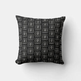 Simple Logo Répétitif Coussin Dégradé Noir Gris 