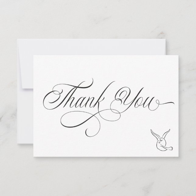 Simple Love Birds Thank You Card Dankeskarte (Vorderseite)