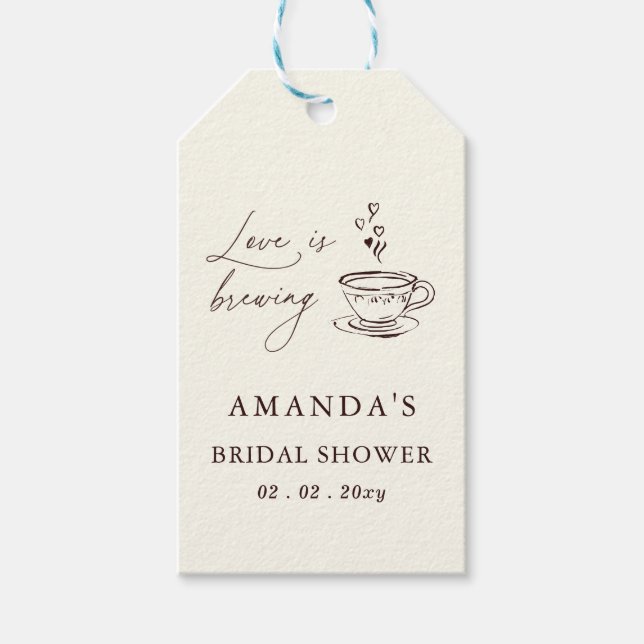 Simple Love is Brewing Coffee Bridal Shower  Geschenkanhänger (Vorderseite)