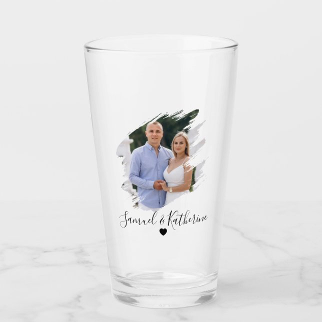 Simple Lovely Valentine's Couple Beer Glass Glas (Vorderseite)