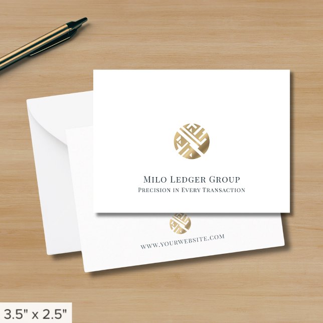 Simple Luxe Business Logo Mitteilungskarte (Von Creator hochgeladen)