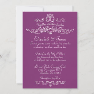 Simple Luxe Purple Mariage Invitations