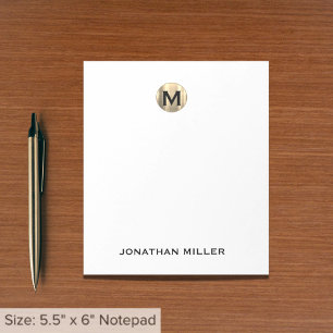 Simple Luxury Monogram Notizblock