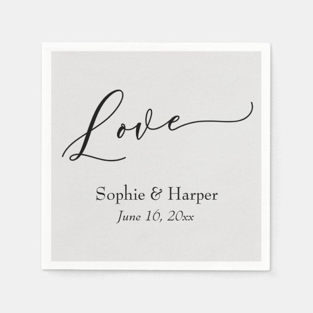 Simple Luxury Script Schriftart Liebe Typografie G Serviette (Vorderseite)