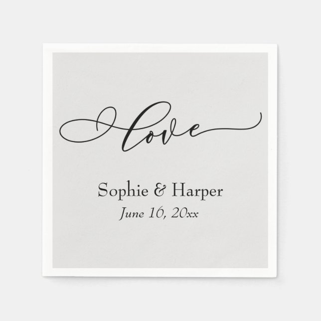 Simple Luxury Script Schriftart Liebe Typografie G Serviette (Vorderseite)