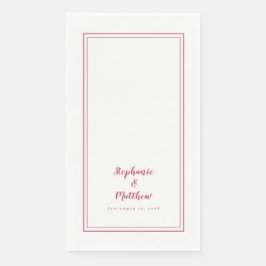 Simple Magenta Red Modern Minimal Wedding Dinner Serviette