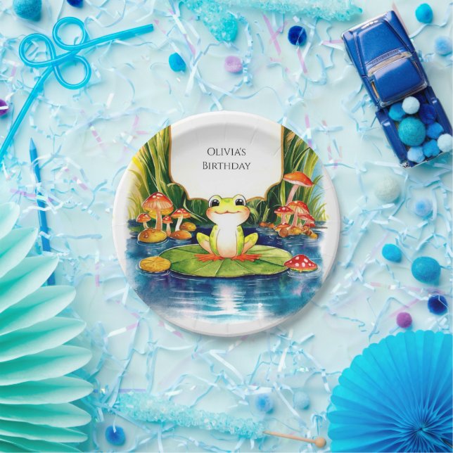 Simple Magical Frog Birthday Pappteller (Party)