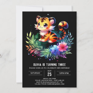 Simple Majestic Tiger Birthday Einladung