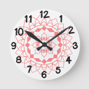 Simple Mandala Runde Wanduhr