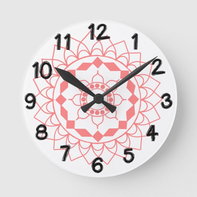 Simple Mandala Runde Wanduhr (Vorderseite)