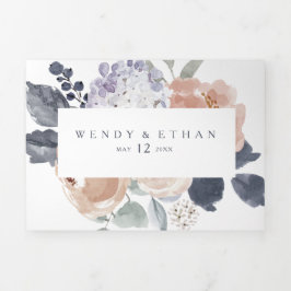 Simple Mariage Floral Rustique Tout en un triple