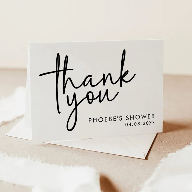 Simple Mariage Noir et Blanc Script Invitation Pli (Créateur téléchargé)
