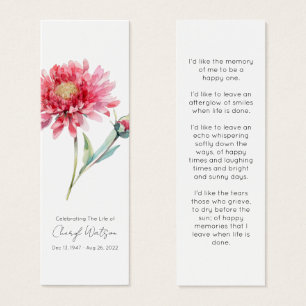 Simple marque-page mémorial funéraire Chrysanthème