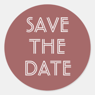 Simple Marsala Save the Date Sticker