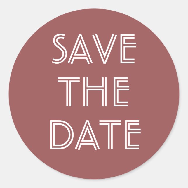 Simple Marsala Save the Date Sticker (Vorderseite)