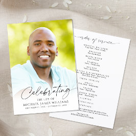 Simple Memorial Funeral Celebration of Life Photo Programm