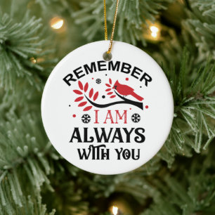 Simple Memorial Red Kardinal Christmas Keramik Ornament