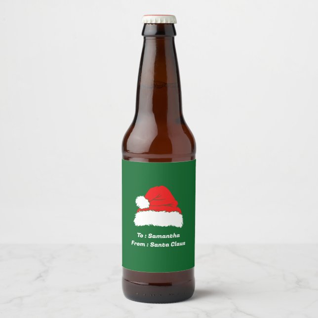 Simple Merry Christmas Bierflaschenetikett (Vorderseite)