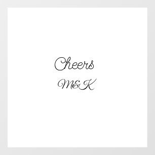 Simple minimal add name cheers couple name custom  fensteraufkleber