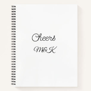 Simple minimal add name cheers couple name custom notizbuch