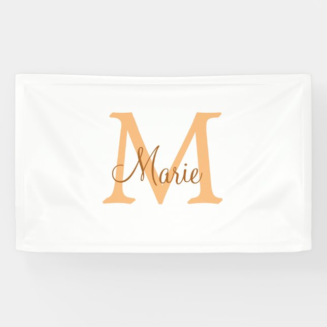 simple minimal add name monogram orange brown  thr banner (Horizontal)