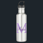 simple minimal add name monogram pink red   throw  edelstahlflasche<br><div class="desc">beautiful design</div>