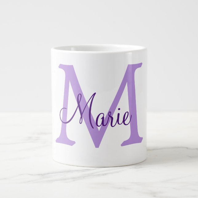 simple minimal add name monogram pink red   throw  Jumbo-Tasse (Vorderseite)