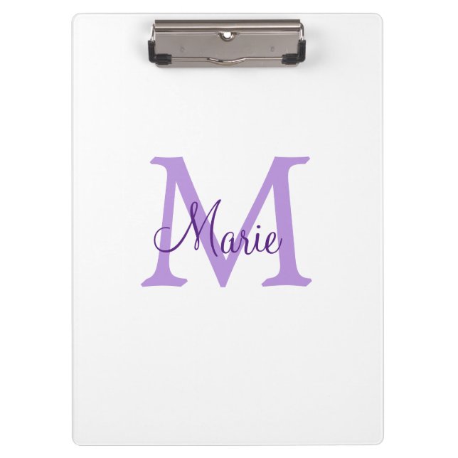 simple minimal add name monogram pink red   throw  klemmbrett (Vorderseite)