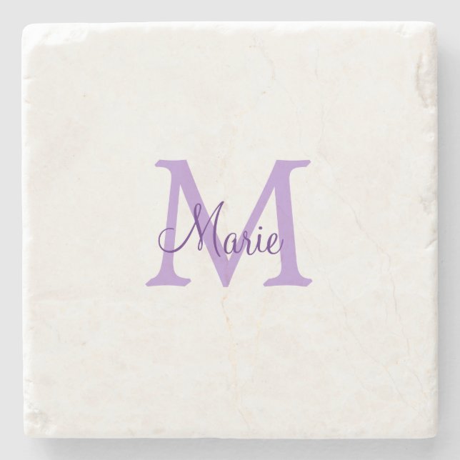 simple minimal add name monogram pink red   throw  steinuntersetzer (Vorderseite)