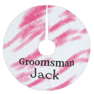 SIMPLE MINIMAL add your name custom groomsman T Polyester Weihnachtsbaumdecke