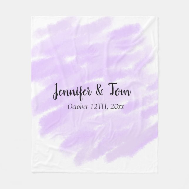 simple minimal add your name custom wedding unity  fleecedecke (Vorderseite)