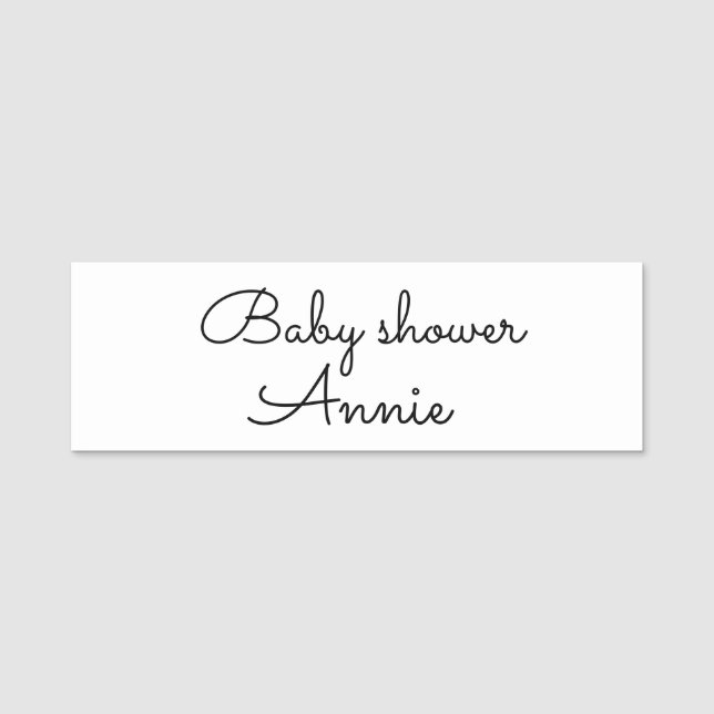 simple minimal add your name text baby shower thro namensschild (Vorderseite)