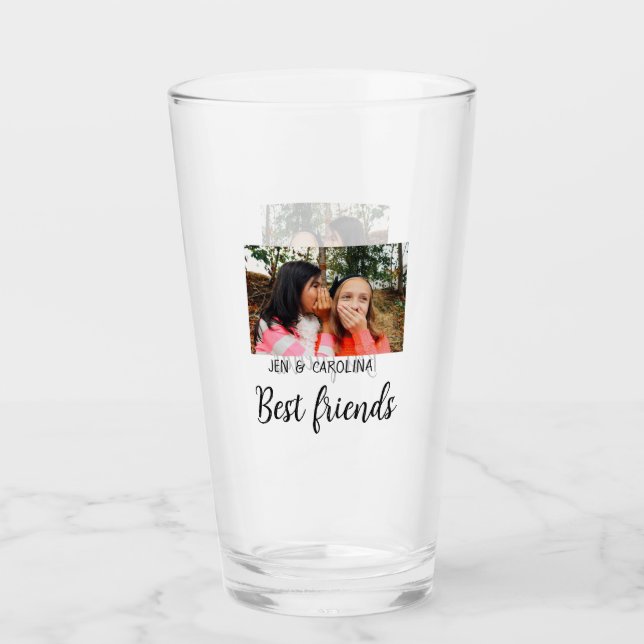 simple minimal best friends name add photo text le glas (Vorderseite)