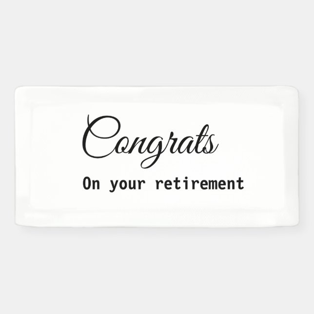 Simple minimal congratulations retirement add name banner (Horizontal)