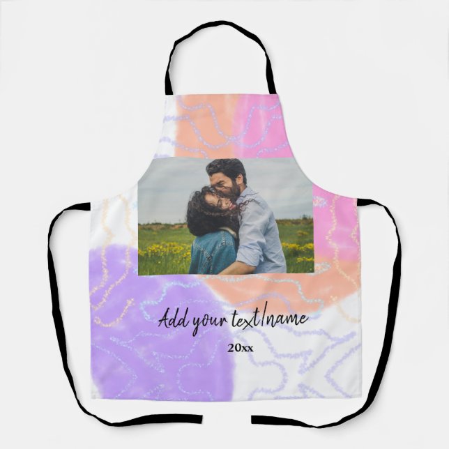 simple minimal customized name monogram couple  th schürze (Vorderseite)