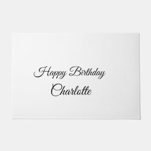 SIMPLE MINIMAL.CUTIE ADD NAME BABY happy birthday Fußmatte