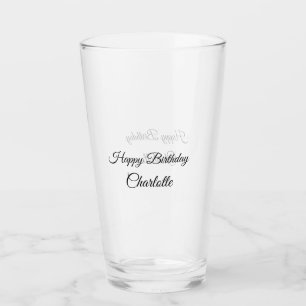 SIMPLE MINIMAL.CUTIE ADD NAME BABY happy birthday Glas