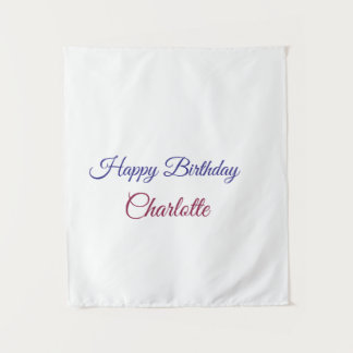 SIMPLE MINIMAL.CUTIE ADD NAME BABY happy birthday  Wandteppich