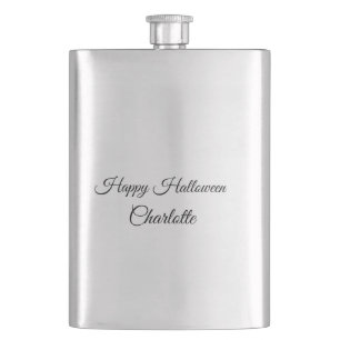 SIMPLE MINIMAL.CUTIE NAME BABY frohes Halloween Flachmann