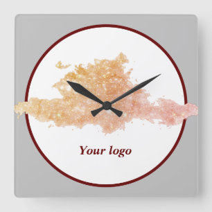 Simple minimal elegant custom logo here company wa quadratische wanduhr