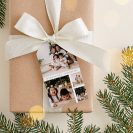 Simple Minimal Family Photo Collage Holiday Geschenkanhänger