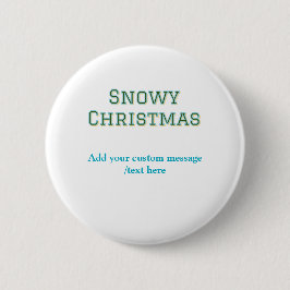 Simple minimal green happy holidays Christmas Button