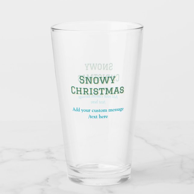 Simple minimal green happy holidays Christmas  Glas (Vorderseite)